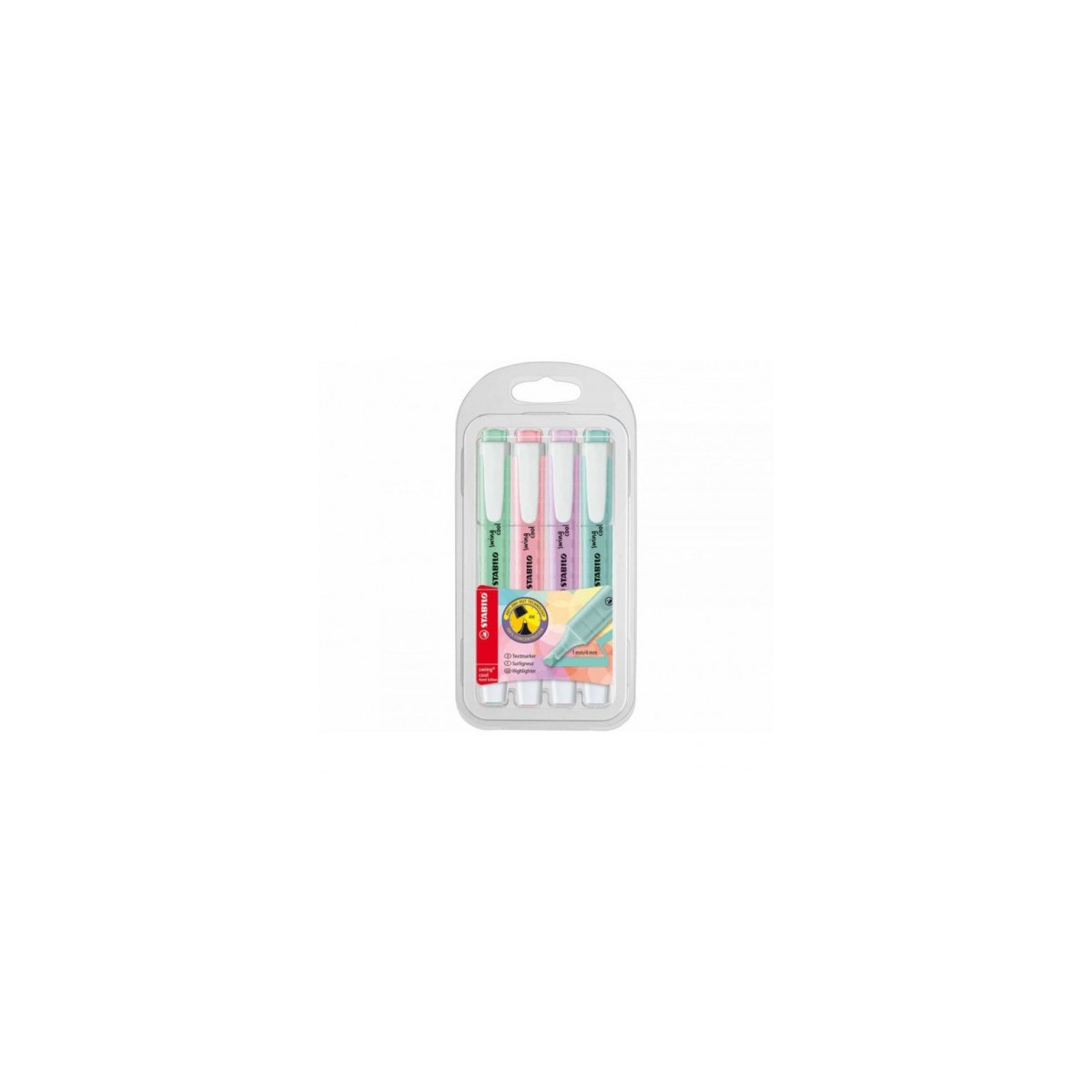 ESTUCHE PLASTICO SWING COOL PASTEL 4 UNIDADES SURTIDAS TRAZO 1 4MM STABILO 275 4 08