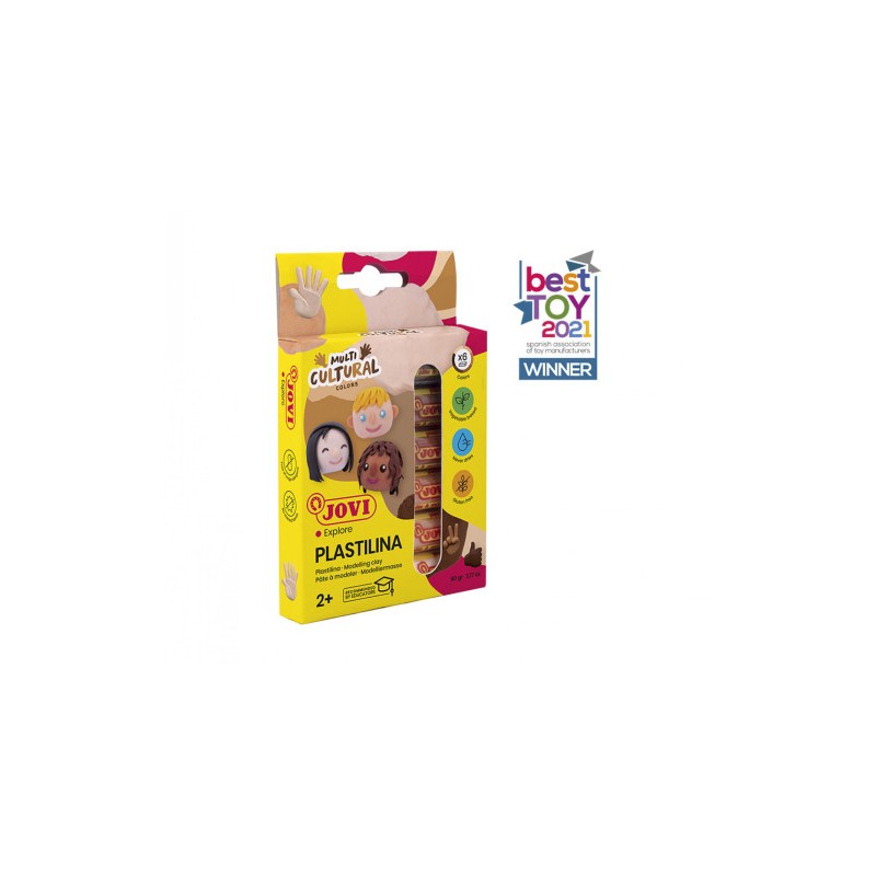 10128-ESTUCHE PLASTILINA 6 BARRAS DE 15GR COLORES SURTIDOS GAMA MULTICULTURAL JOVI 90/6M