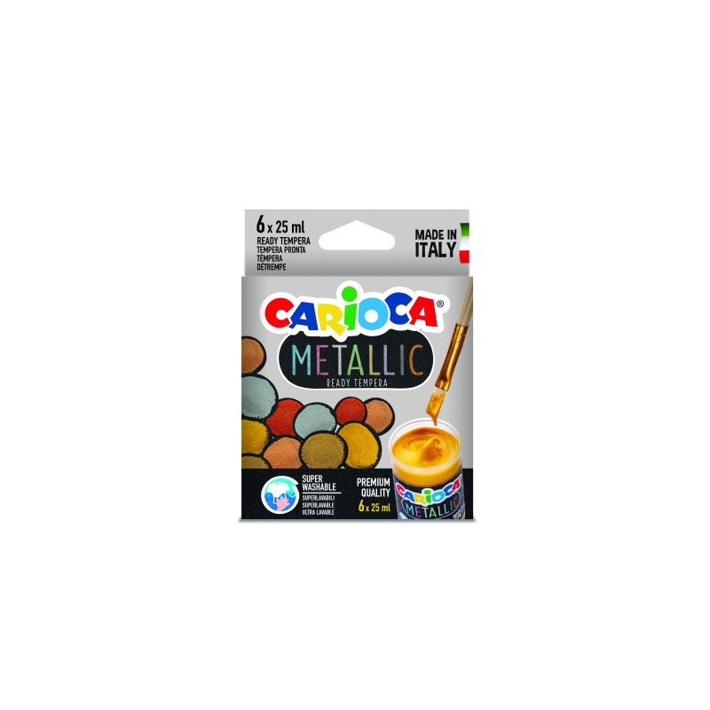 10136-CAJA TEMPERA METALLIC 6 BOTES 25 ML COLORES METALICOS CARIOCA KO026 10136-CAJA TEMPERA METALLIC 6 BOTES 25 ML COLORES METALICOS CARIOCA KO026