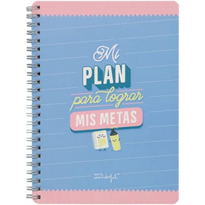 LIBRETA PEQUENA MI PLAN PARA LOGRAR MIS METAS MR WONDERFUL WOA11051ES