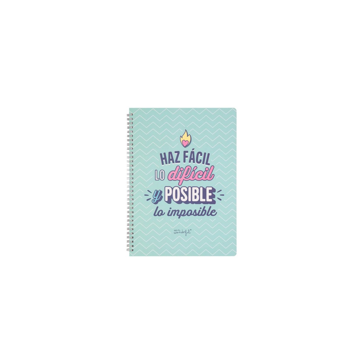 LIBRETA HAZ FaCIL LO DIFiCIL Y POSIBLE LO IMPOSIBLE MR WONDERFUL WOA11058ES