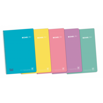 CUADERNO ESPIRAL TP 4º 80H 4X4 C M SURTIDO PASTEL ENRI 400150288