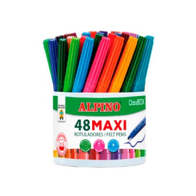 Alpino Economy pack bote 48 rotuladores gruesos Maxi