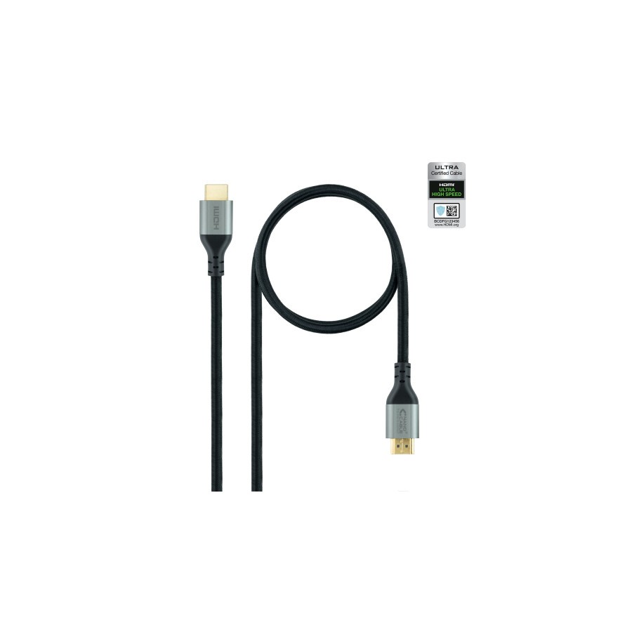 10577-Nanocable Cable HDMI 2.1 Certificado ULTRA HIGH SPEED A/M-A/M, Negro, 2 m