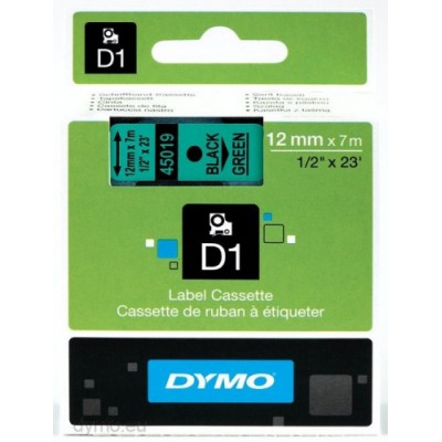 CINTA ROTULADORA D1 12MMX7M NEGRO VERDE DYMO S0720590