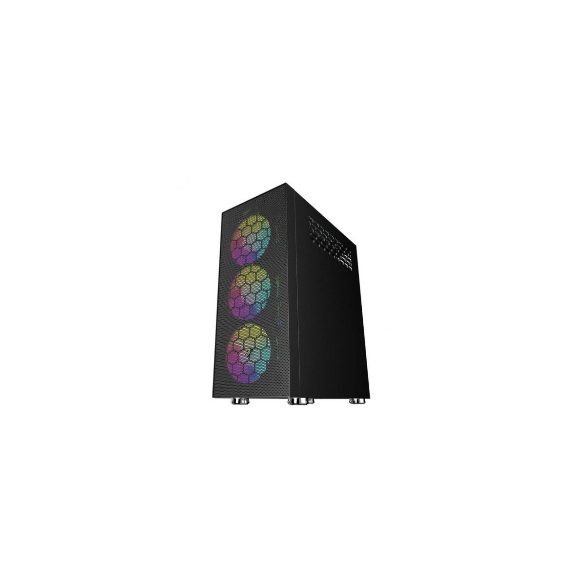 NFORTEC CAJA GAMING CRISTAL TEMPLADO AQUERONTE BLACK USB 30 A RGB NEGRO