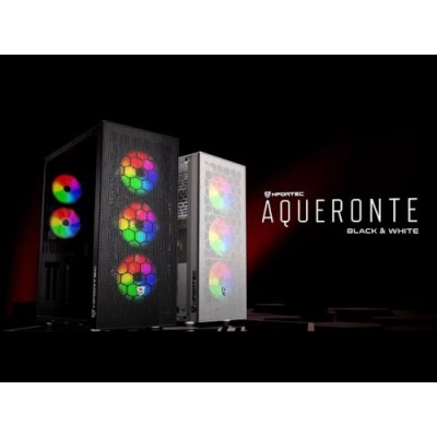 NFORTEC CAJA GAMING CRISTAL TEMPLADO AQUERONTE BLACK USB 30 A RGB NEGRO