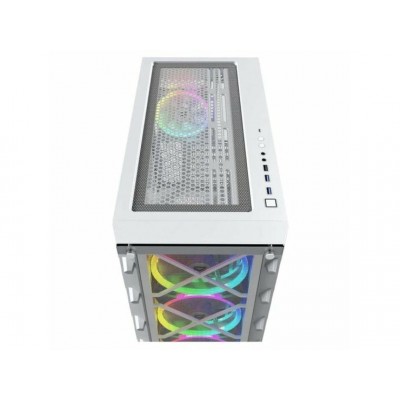 NFORTEC CAJA GAMING CRISTAL TEMPLADO DRACO X WHITE USB 32 A RGB BLANCO