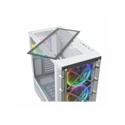 NFORTEC CAJA GAMING CRISTAL TEMPLADO DRACO X WHITE USB 32 A RGB BLANCO