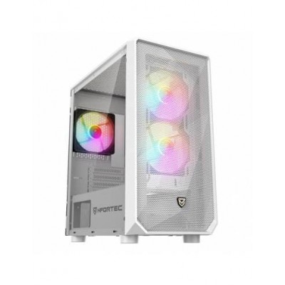 NFORTEC CAJA MICROATX GAMING CRISTAL TEMPLAD DYS WHITE USB 30 RGB BLANCO