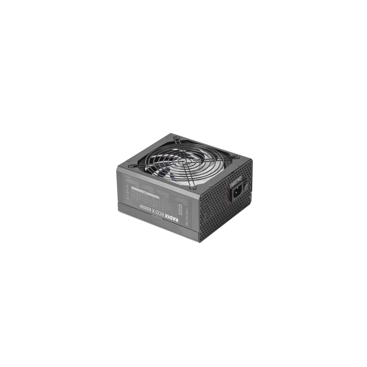 Tacens RADIX ECO X 650 Fuente Alimentacion PC ATX 650W 6 Anos Garantia Tecnologia Silenciosa AI RPM 87 Eficiencia Negro