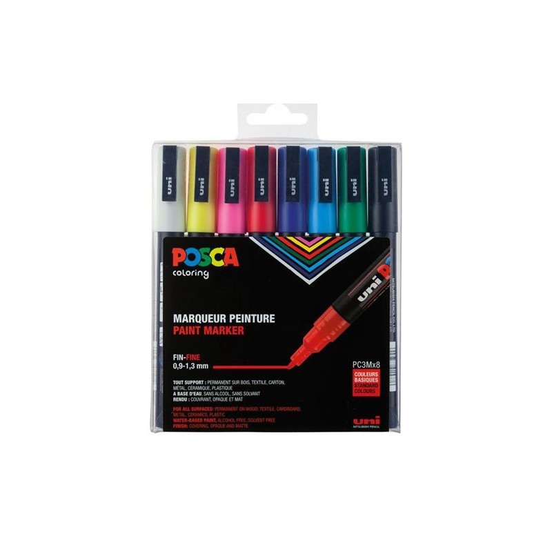 10773-ESTUCHE 8 UDS. PC-3M BASIC POSCA UNIBALL 182634670