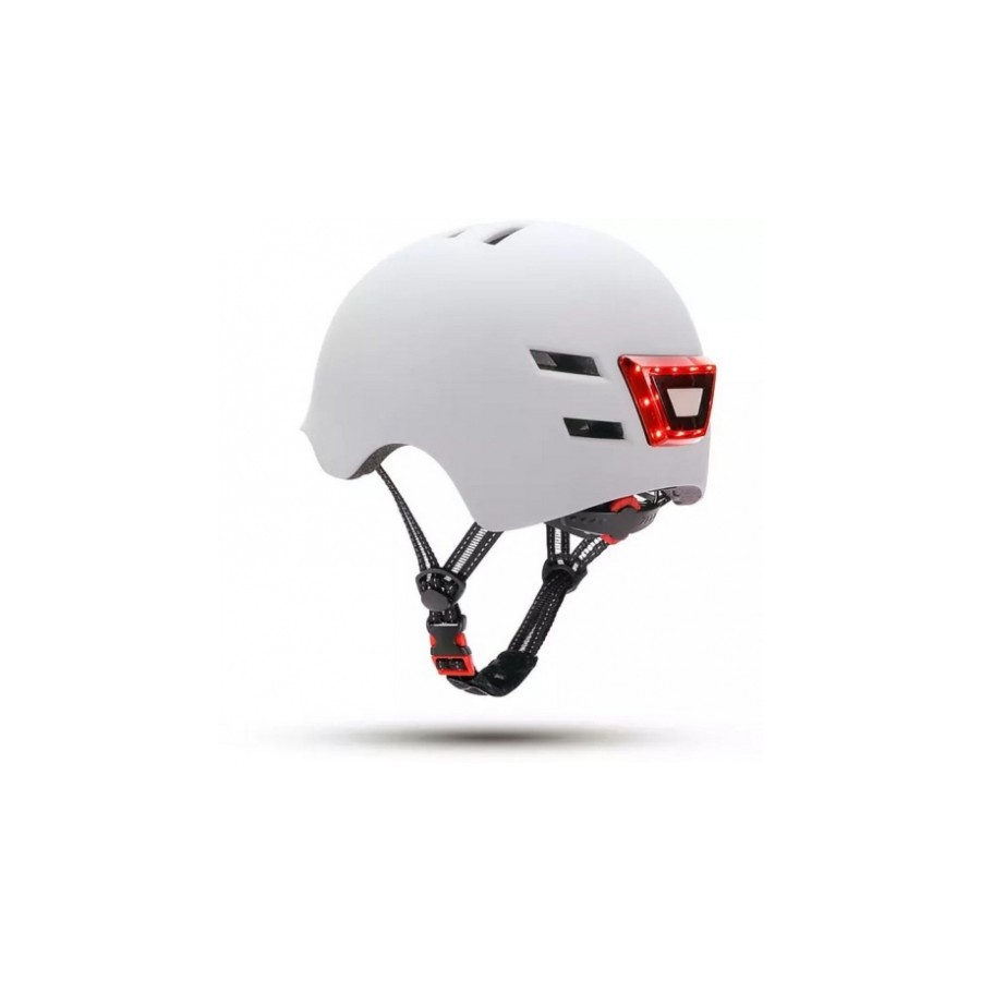10873-YOUIN CASCO CON LED FRONTAL Y TRASERO BLANCO (TALLA L) 10873-YOUIN CASCO CON LED FRONTAL Y TRASERO BLANCO (TALLA L)
