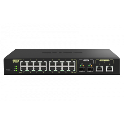 QNAP QSW M2116P 2T2S switch Gestionado L2 Energia sobre Ethernet PoE Negro