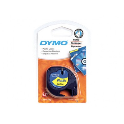 CINTA ROTULADORA LETRATAG 12MMX4M NEGRO AMARILLO DYMO S0721620