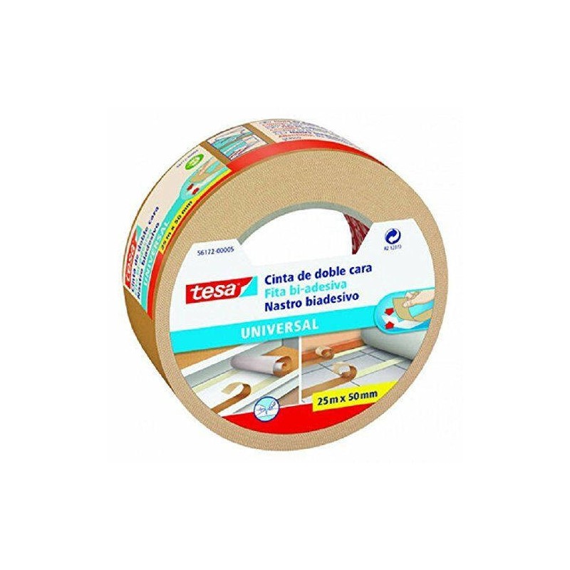 1101-CINTA ADHESIVA UNIVERSAL DOBLE CARA ESPECIAL MOQUETAS 50MM.X25M. TESA 56172-00005-12