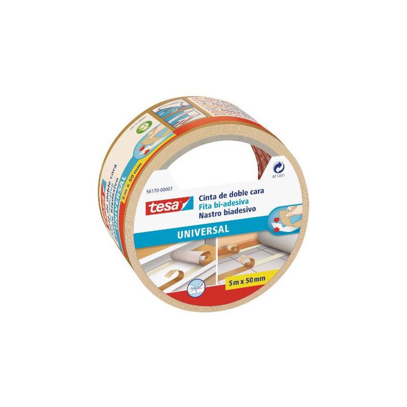 1116-CINTA ADHESIVA UNIVERSAL DOBLE CARA ESPECIAL MOQUETAS 50MM.X5M. TESA 56170-00007-11