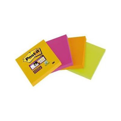 PACK 4 BLOCS 45 HOJAS NOTAS ADHESIVAS 476X476MM SUPER STICKY COLORES SURTIDOS 6910SSS YPOG EU POST IT 7100172209