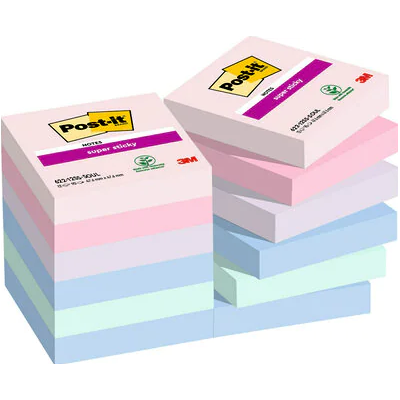 PACK 12 BLOCS 90 HOJAS NOTAS ADHESIVAS 476X476MM SUPER STICKY COLECCIoN SOULFUL CAJA CARToN 622 12SS SOUL POST IT 7100290159