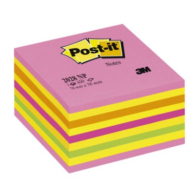 CUBO 450 HOJAS NOTAS ADHESIVAS 76X76MM COLORES NEoN 2028 NP POST IT 7100200378