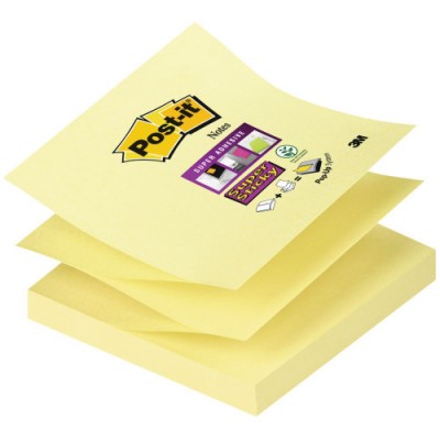 PACK 12 BLOCS 90 HOJAS Z NOTES ADHESIVAS 76X76MM SUPER STICKY CANARY YELLOW CAJA CARToN R330 12SS CY POST IT 7100290161