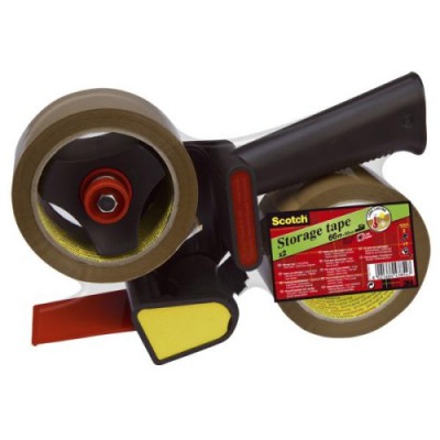 PACK DISPENSADOR MANGO PISTOLA 2 ROLLOS CINTA DE EMBALAJE MARRoN 50MM X 66M HV5066R2DB SCOTH 7100298856