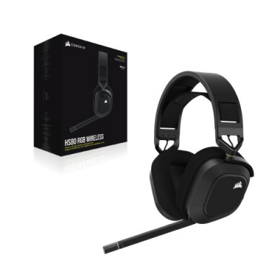 Corsair HS80 RGB Auriculares Inalambrico Diadema Juego Negro