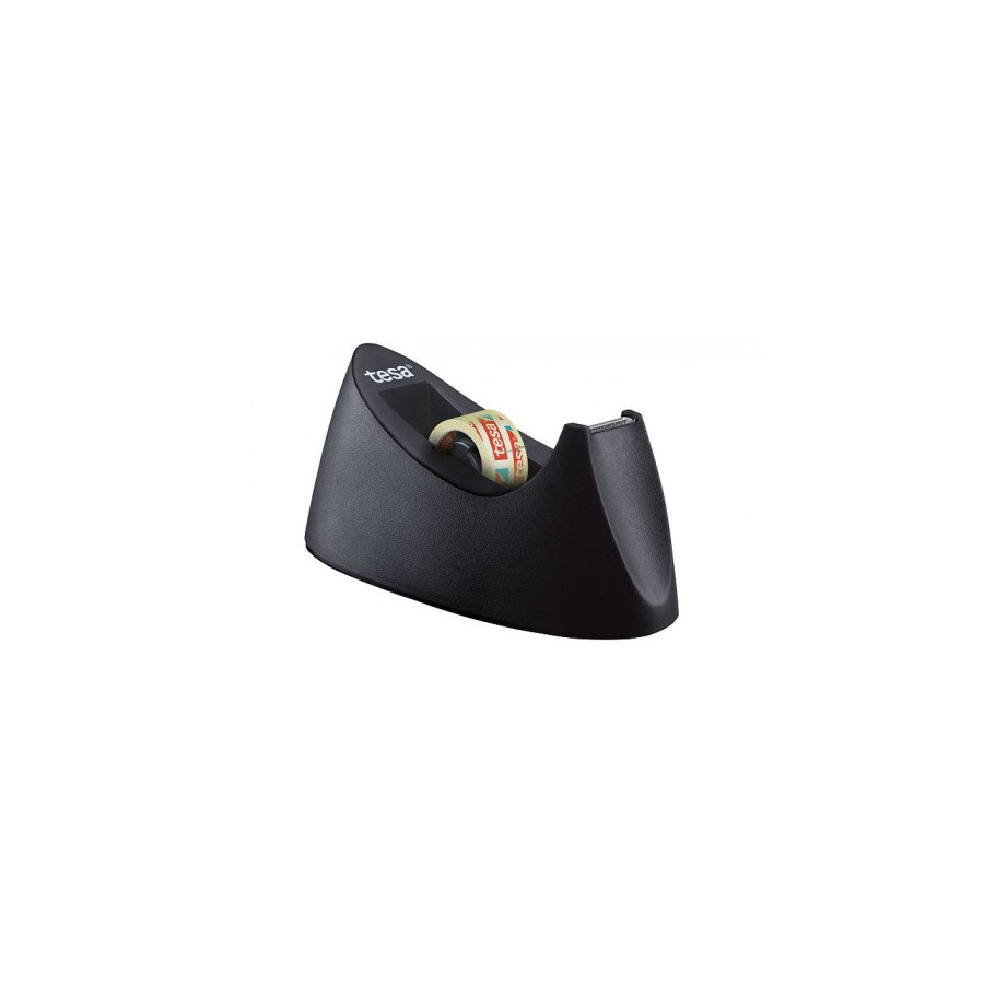 1124-DISPENSADOR SOBREMESA "PORTARROLLOS" EASY CUT CURVE ANTIDESLIZANTE + 1 ROLLOS 19MM.X10M. NEGRO TESA 53917-00000-00