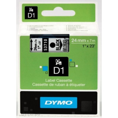 CINTA ROTULADORA D1 24MM NEGRO TRANSPARENTE DYMO S0720920