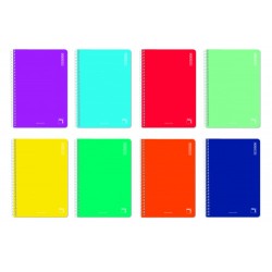 1159-CUADERNO ESPIRAL SERIE BASIC TAPA BLANDA 60 GRS. 4o (155X215MM.) 80 HOJAS CUADRICULA 4X4 CON MARGEN PACSA 16428