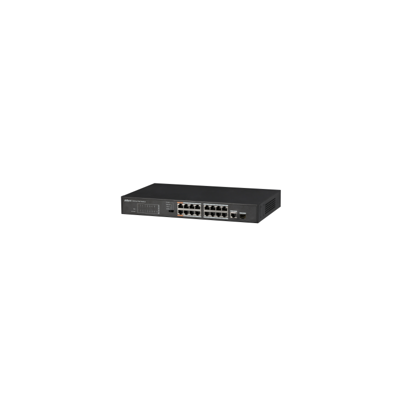 11712-(DH-PFS3117-16ET-135) DAHUA SWITCH POE 16 PUERTOS + 1 PUERTO GIGABIT