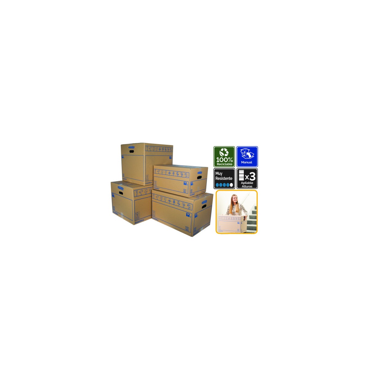 Fellowes 6207301 empaque Caja de carton para envios Azul Marron 1 piezas