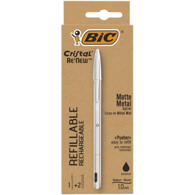 BOLiGRAFO RENEW CUERPO METAL TINTA NEGRA BIC 997201