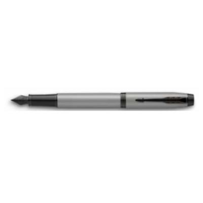 PLUMA IM GRIS MATE ADORNOS NEGROS MEDIUM PARKER 2127620