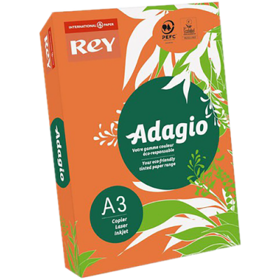 PAQUETE 500H PAPEL 80GR A3 NARANJA INTENSO ADAGIO 40002498