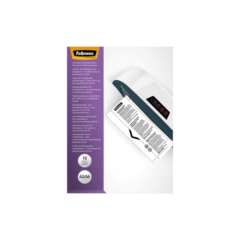 11876-PACK 10 HOJAS DE LIMPIEZA PARA PLASTIFICADORAS FELLOWES 5320604 11876-PACK 10 HOJAS DE LIMPIEZA PARA PLASTIFICADORAS FELLOWES 5320604
