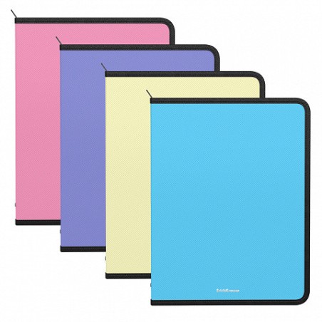 11933-CARPETA POLIPROPILENO CON CREMALLERA MATT PASTEL A4 COLORES SURTIDOS ERICH KRAUSE 59221