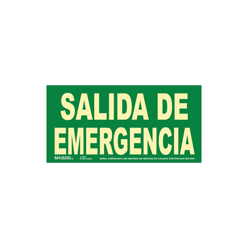 12071-SENAL HOMOLOGADA SEGURIDAD SALIDA EMERGENCIA 320x150MM PVC VERDE ARCHIVO2000 6170-15H VE 12071-SENAL HOMOLOGADA SEGURIDAD SALIDA EMERGENCIA 320x150MM PVC VERDE ARCHIVO2000 6170-15H VE
