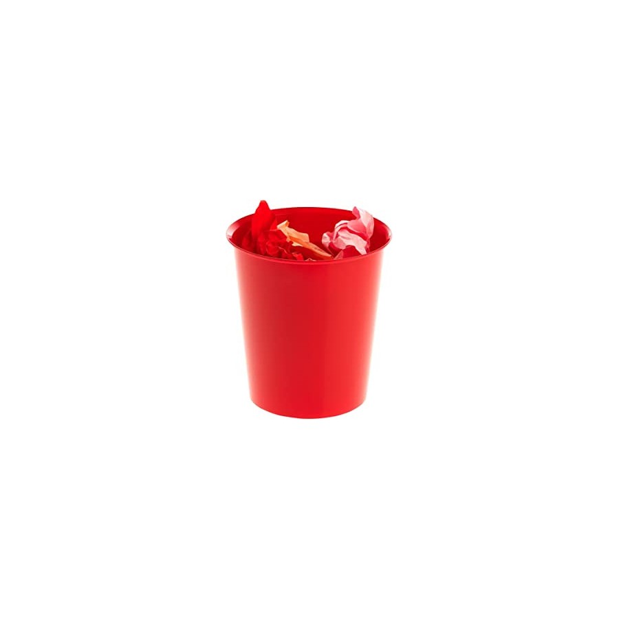 12127-PAPELERA 18 LITROS POLIPROPILENO 100% RECICLADO Y RECICLABLE 290 X 310 MM ROJO ARCHIVO 2000 2001 RJ