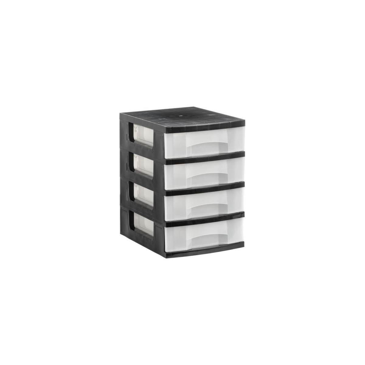 TORRE DE ALMACENAJE 4 CAJONES DE 6 LITROS NEGRO TRANSLuCIDO 390X290X430 MM ARCHIVO 2000 1104 CS TL