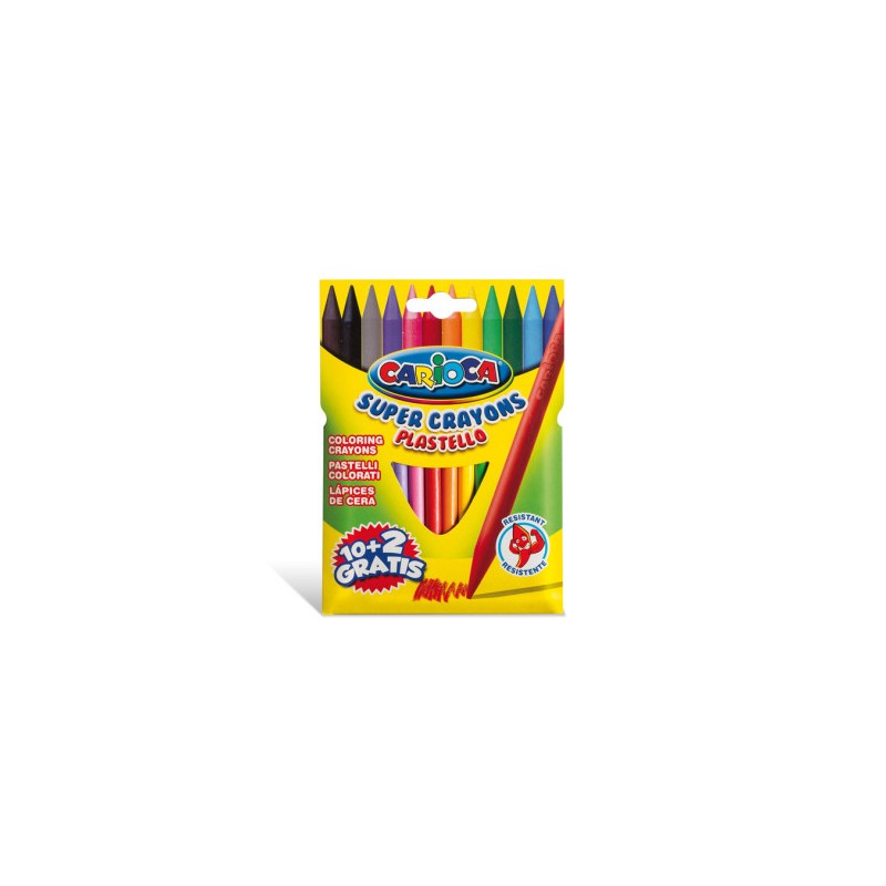 12166-CAJA CARTON 12 PLASTICERAS COLORES SURTIDOS CARIOCA 42711