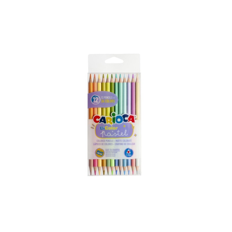 12172-CAJA 12 LAPICEROS BICOLOR PASTEL CARIOCA 43309 12172-CAJA 12 LAPICEROS BICOLOR PASTEL CARIOCA 43309