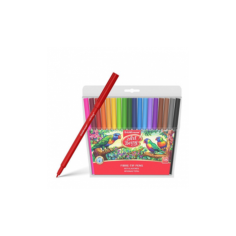 12204-CAJA 18 ROTULADORES SUPER LAVABLES COLORES SURTIDOS ARTBERRY 33051