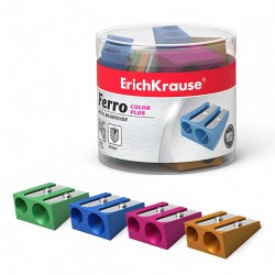 12214-SACAPUNTAS DE ALUMINIO DOBLE FERRO COLOR PLUS, COLOR: SURTIDO ERICH KRAUSE 38015