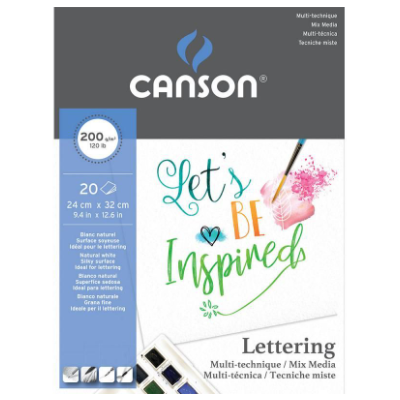 Canson Mix Media Lettering Arte de papel 20 hojas