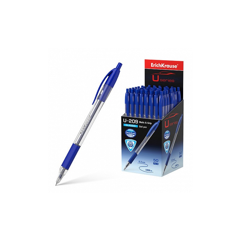 12244-BOLIGRAFO DE BOLA AUTOMATICO U-209 CLASSIC MATIC, TECNOLOGIA ULTRA GLIDE, COLOR TINTA AZUL ERICH KRAUSE 47578