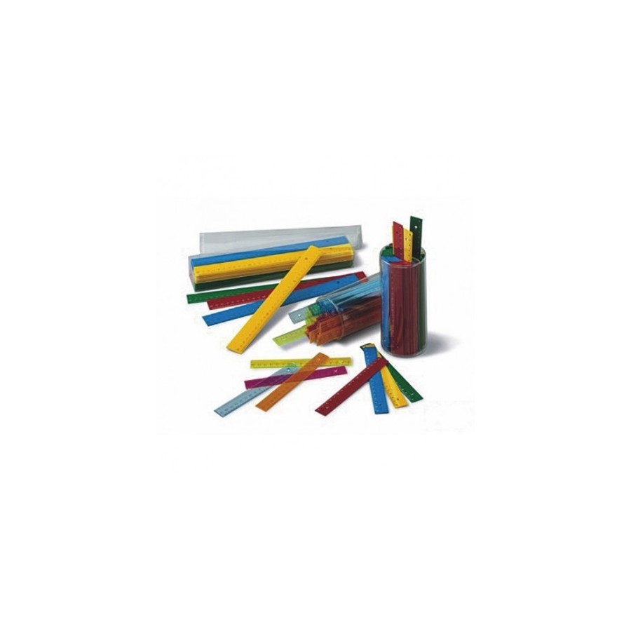 12416-BOTE 100 REGLAS 16 CM. COLORES TRANSPARENTES SURTIDOS FAIBO 816-19