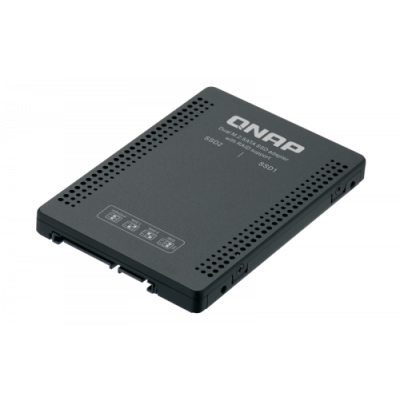 QNAP QDA A2MAR caja para disco duro externo M2 Caja externa para unidad de estado solido SSD Negro