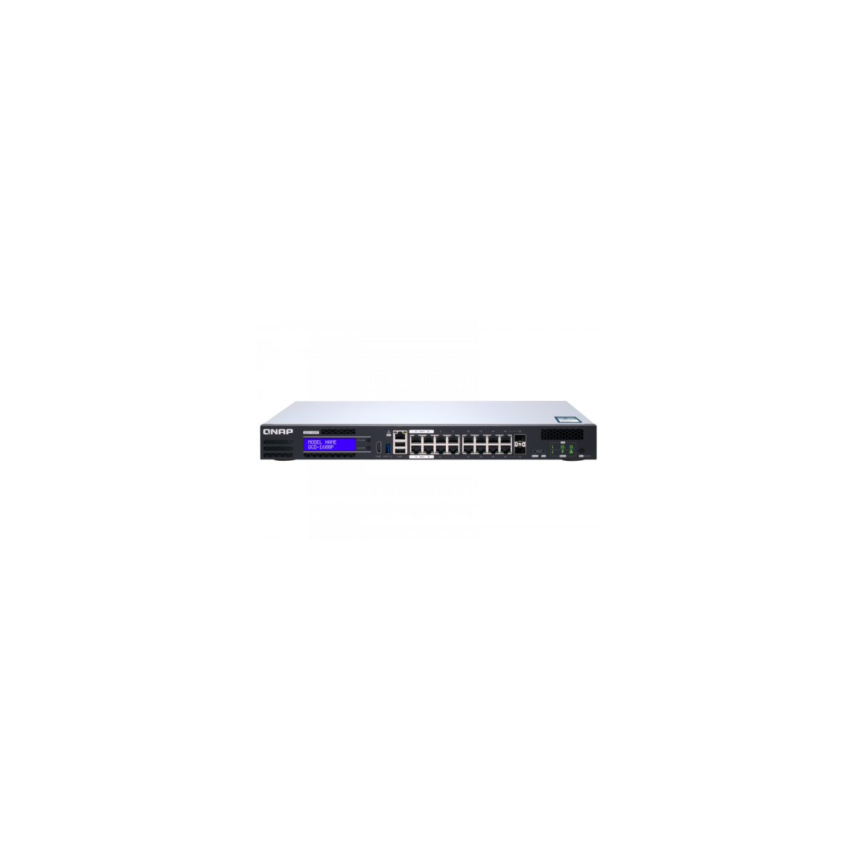 QNAP QGD 1600P Gestionado Gigabit Ethernet 10 100 1000 Energia sobre Ethernet PoE Negro Gris