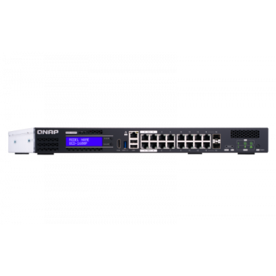 QNAP QGD 1600P Gestionado Gigabit Ethernet 10 100 1000 Energia sobre Ethernet PoE Negro Gris